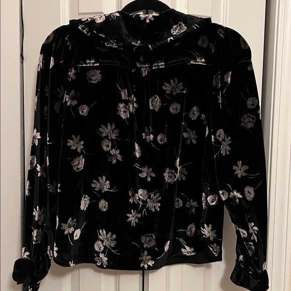 Pilcro *Anthropologie* Keira Black Velvet button front blouse - Picture 7 of 8